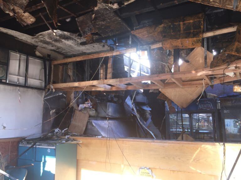 commercial property damaged due to fire damage