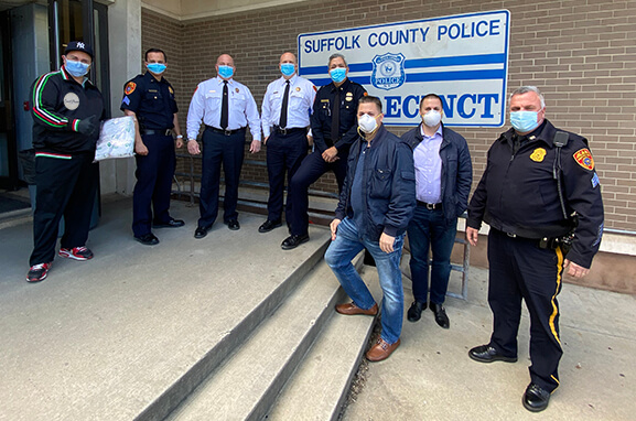 View of officers outside of 3rd precinct