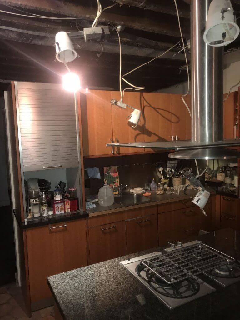 picture of damaged living room in historical home