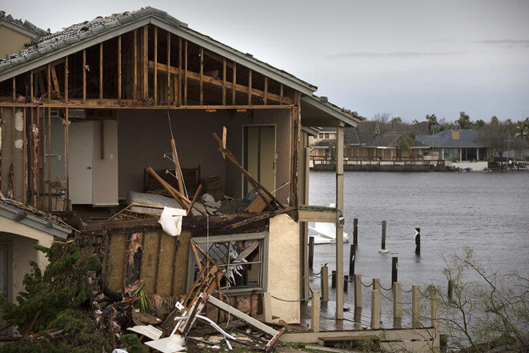 Image of home destroyed by Hurrican Laura