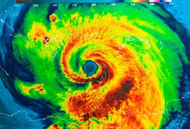 view of radar. Shows a hurricane on radar