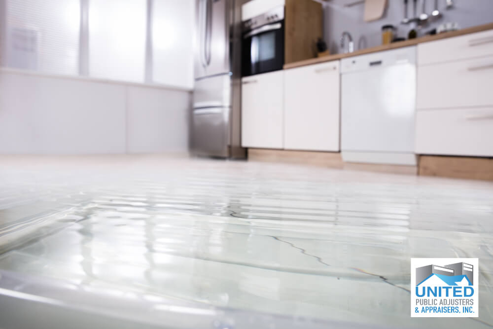 Close-up Photo Of Flooded Floor In Kitchen From Water Leak