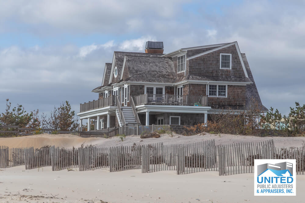 Typical house architecture of Long Island beaches, New York