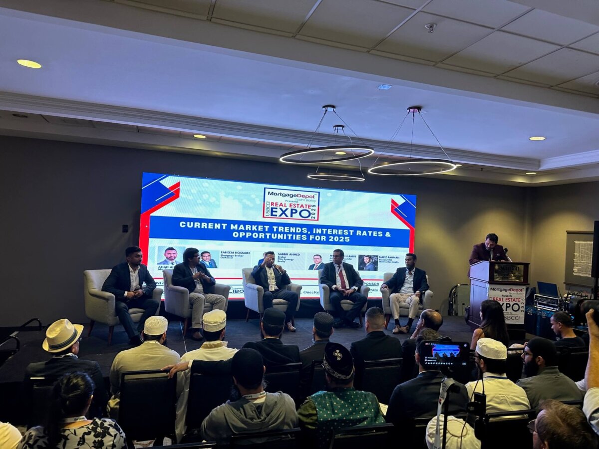 panelist of speakers talking at the Real Estate Expo 2025